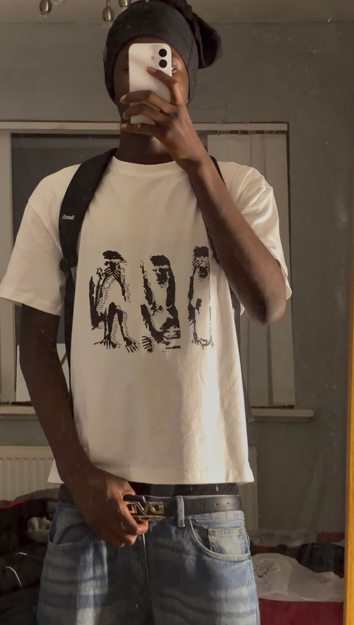 white inspired no evil tshirt